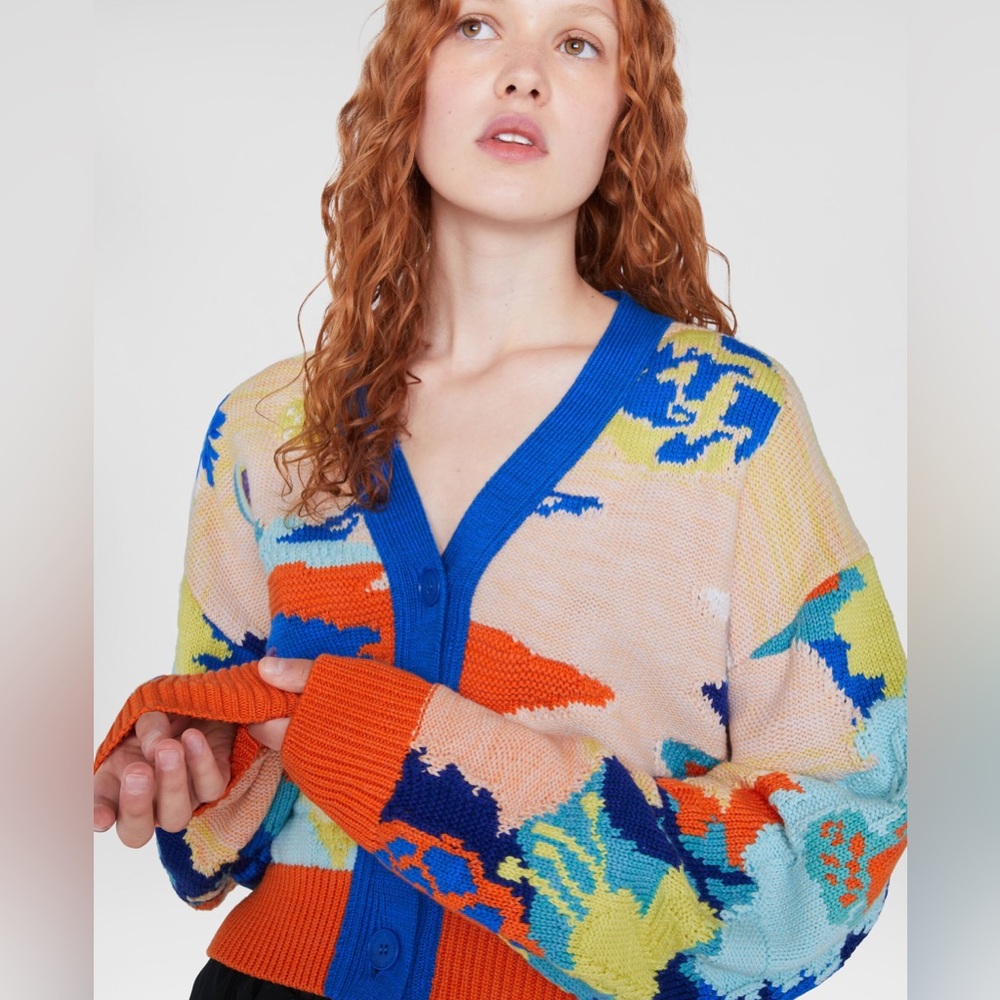 NWOT STELLA MCCARTNEY The Beatles Get Back Cropped Intarsia Cardigan $1,395 M - Picture 2 of 11